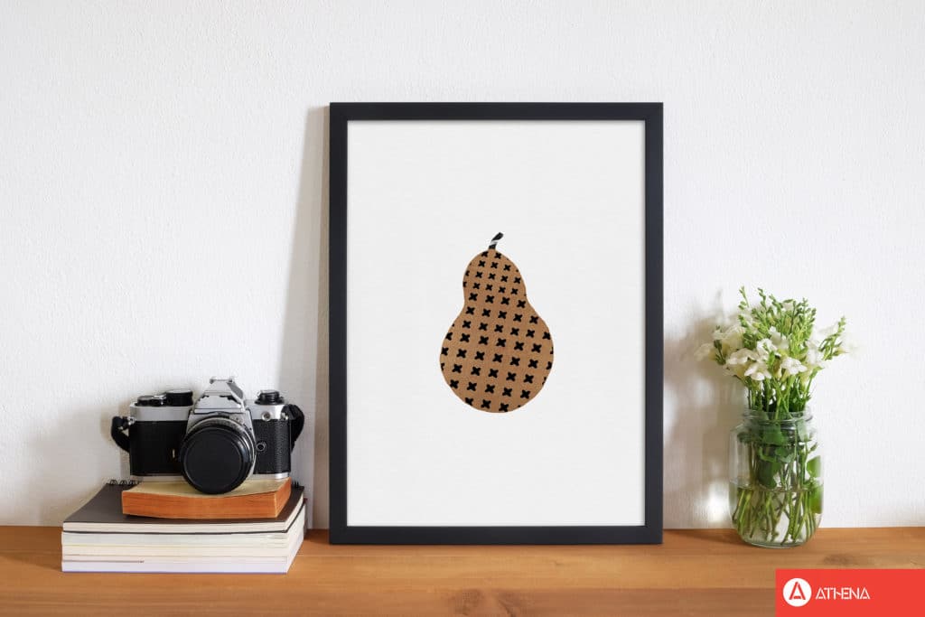 Pear fruit illustration fine art print by orara studio, framed kitchen wall art