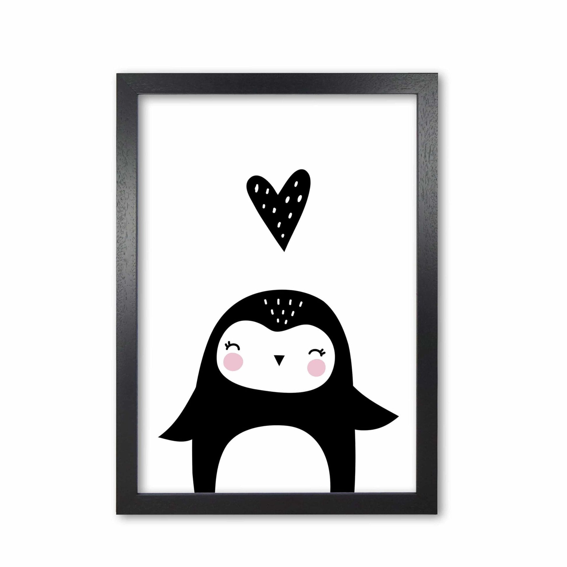Penguin and heart modern fine art print