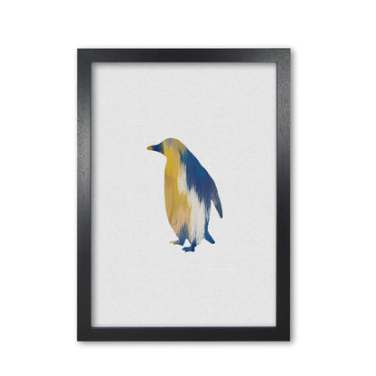 Penguin blue &#038; yellow fine art print by orara studio