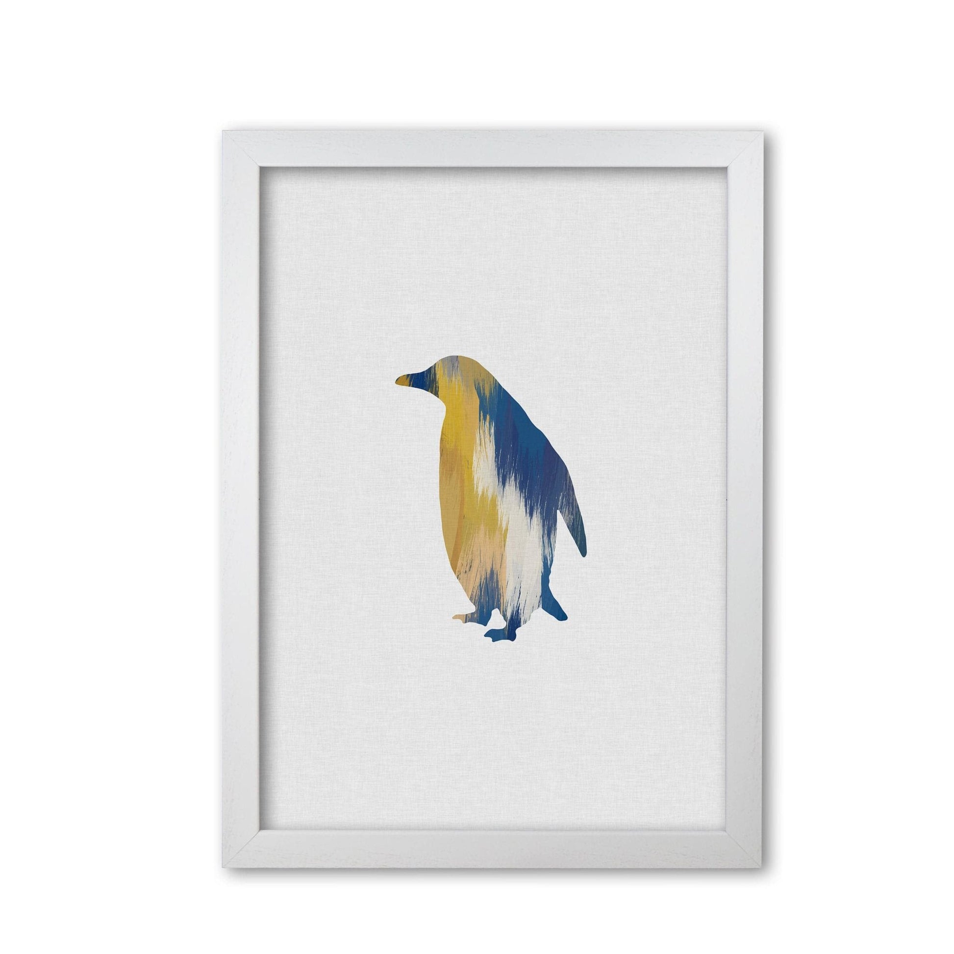 Penguin blue &#038; yellow fine art print by orara studio