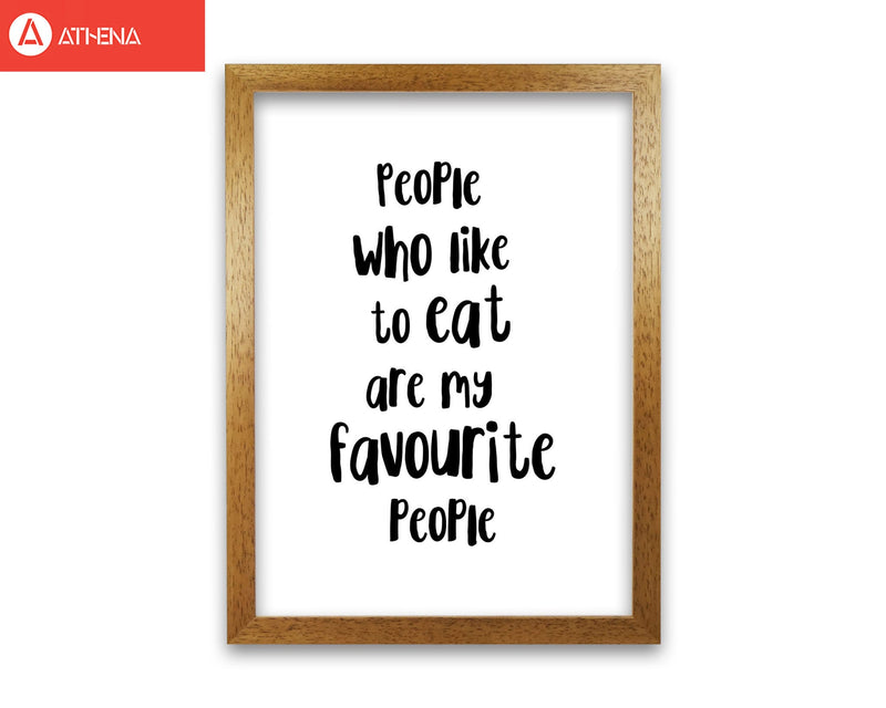 People who like to eat modern fine art print, framed typography wall art