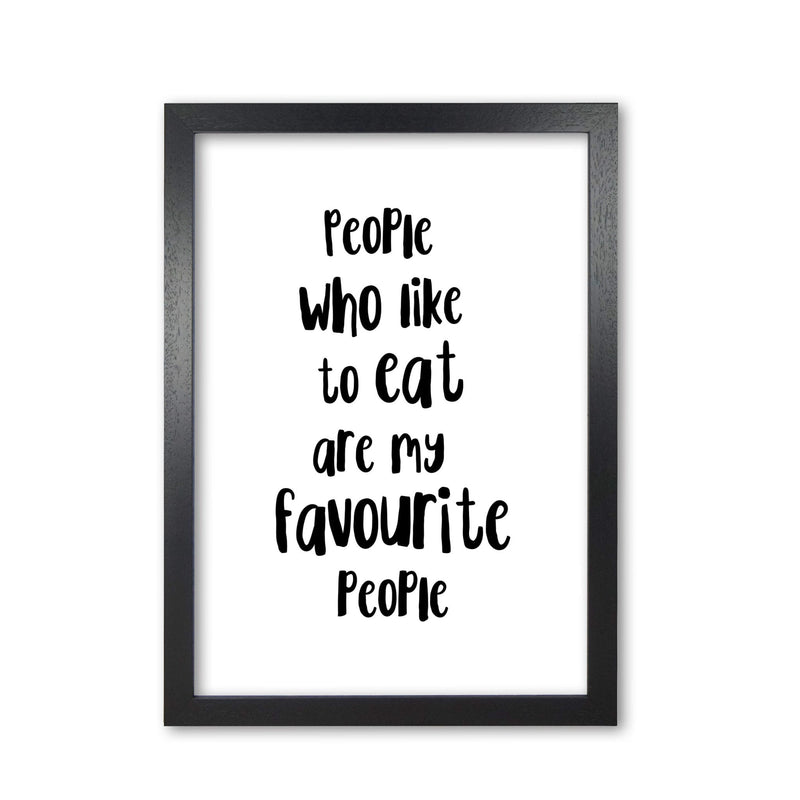 People who like to eat modern fine art print, framed typography wall art