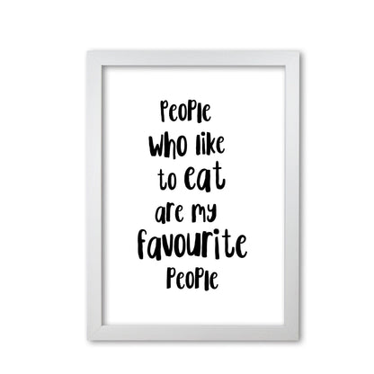 People who like to eat modern fine art print, framed typography wall art