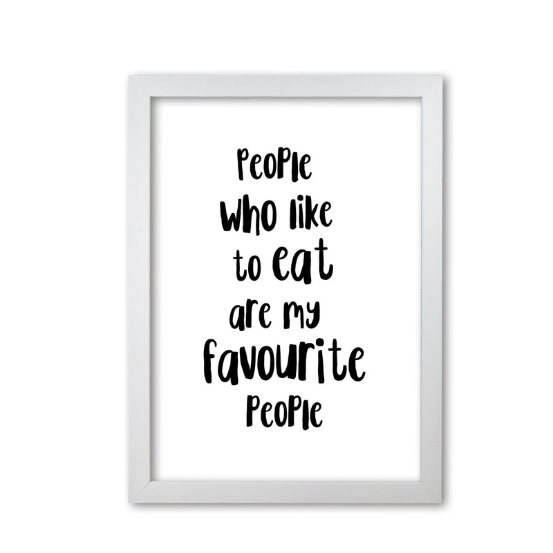 People who like to eat modern fine art print, framed typography wall art