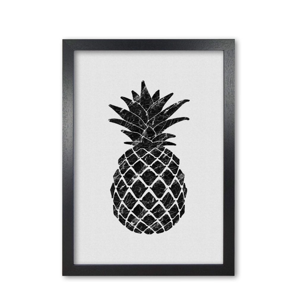 Pineapple marble fine art print by orara studio, framed kitchen wall art
