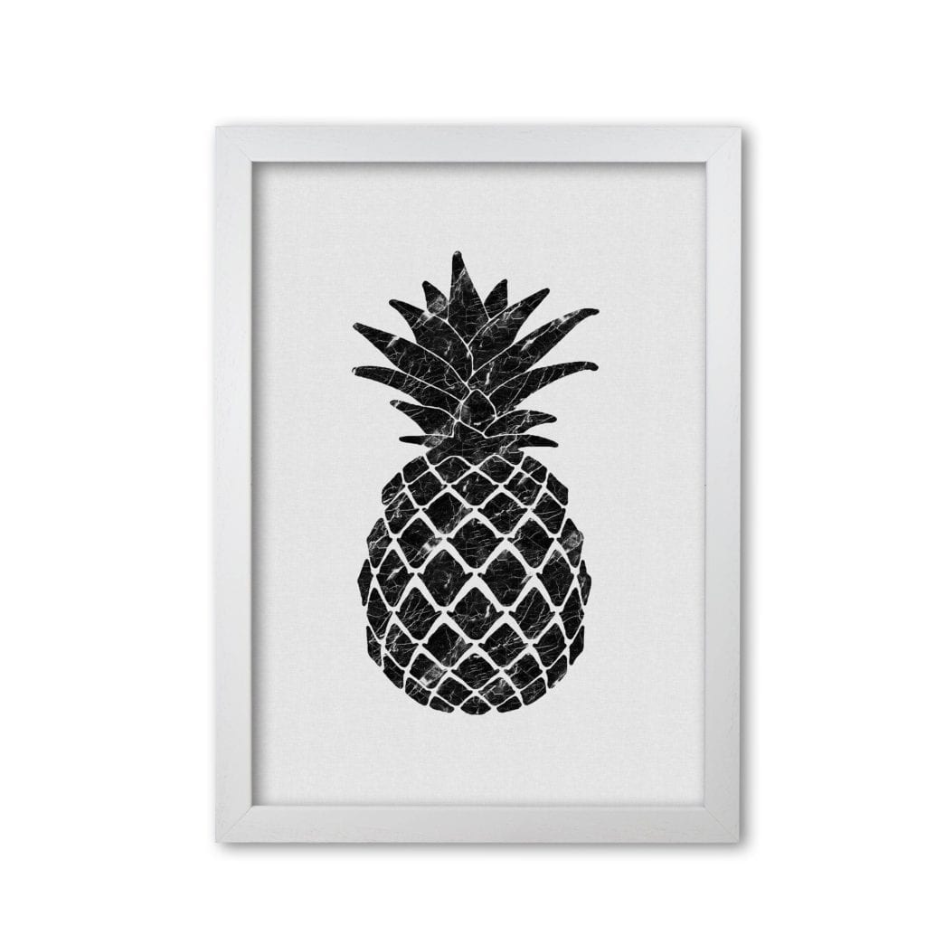 Pineapple marble fine art print by orara studio, framed kitchen wall art