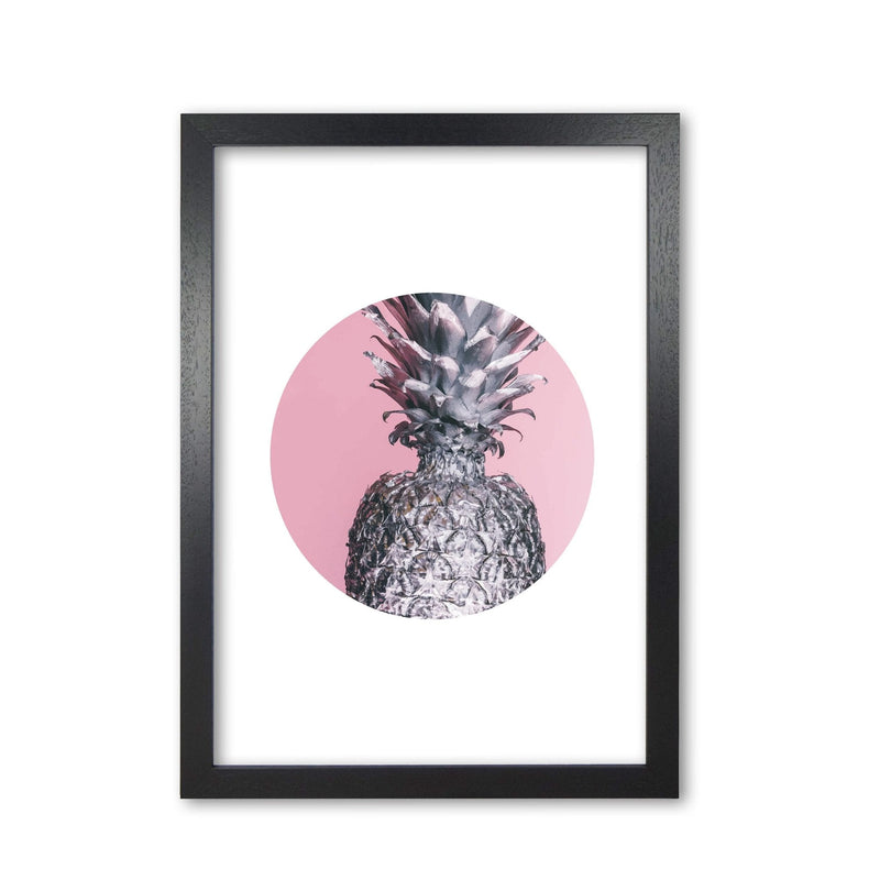 Pineapple pink circle modern fine art print