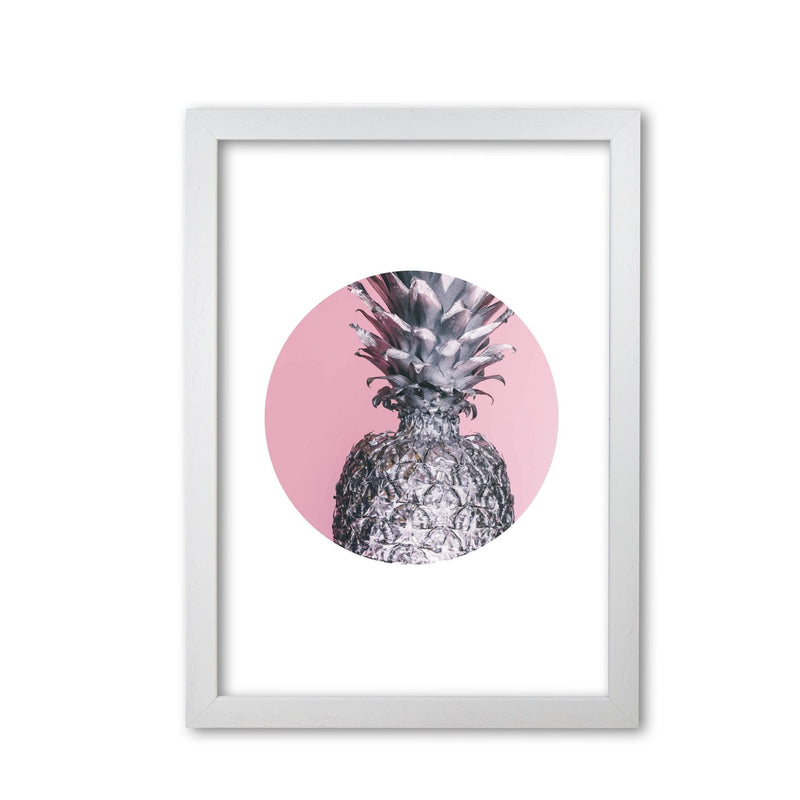 Pineapple pink circle modern fine art print