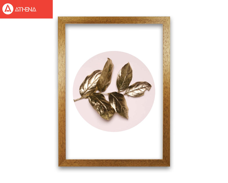 Pink and gold leaf modern fine art print, framed botanical &