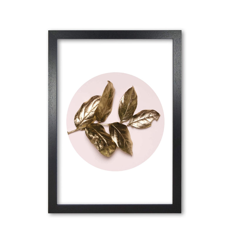 Pink and gold leaf modern fine art print, framed botanical &