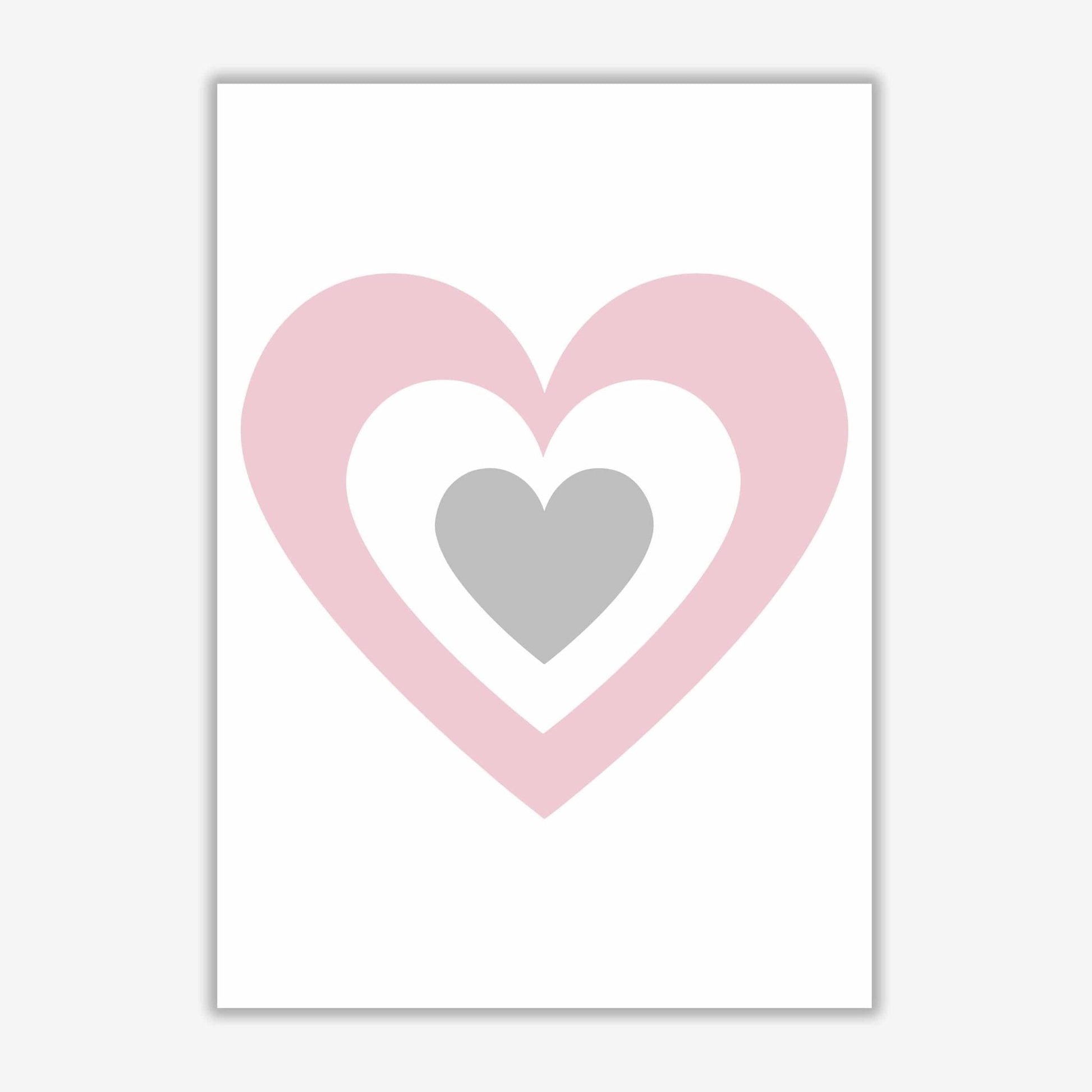 Pink and grey heart modern fine art print