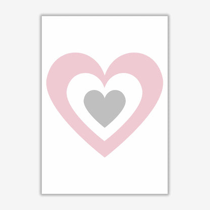 Pink and grey heart modern fine art print
