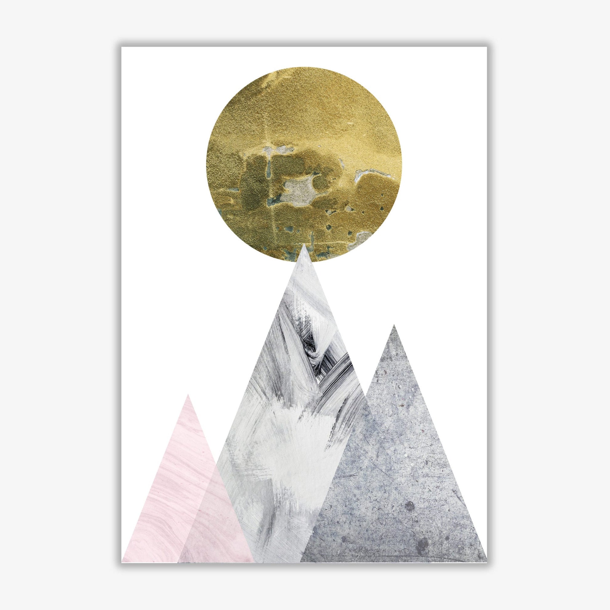 Pink and grey mountains abstract modern fine art print