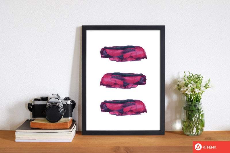 Pink and purple abstract paint strokes modern fine art print
