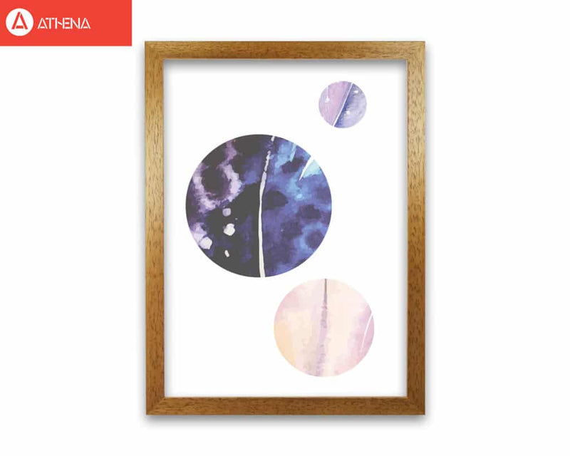 Pink and purple watercolour planets abstract modern fine art print