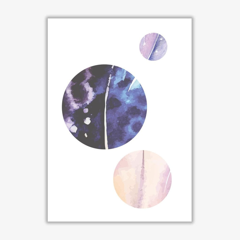 Pink and purple watercolour planets abstract modern fine art print