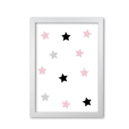 Pink black and grey stars modern fine art print