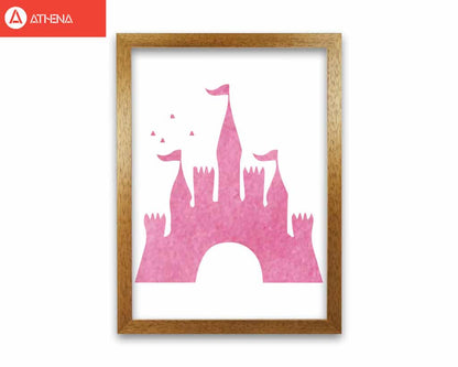 Pink castle watercolour modern fine art print