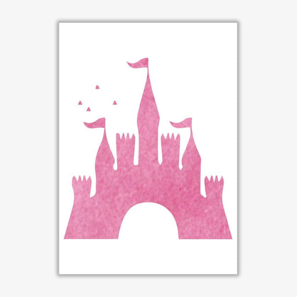 Pink castle watercolour modern fine art print
