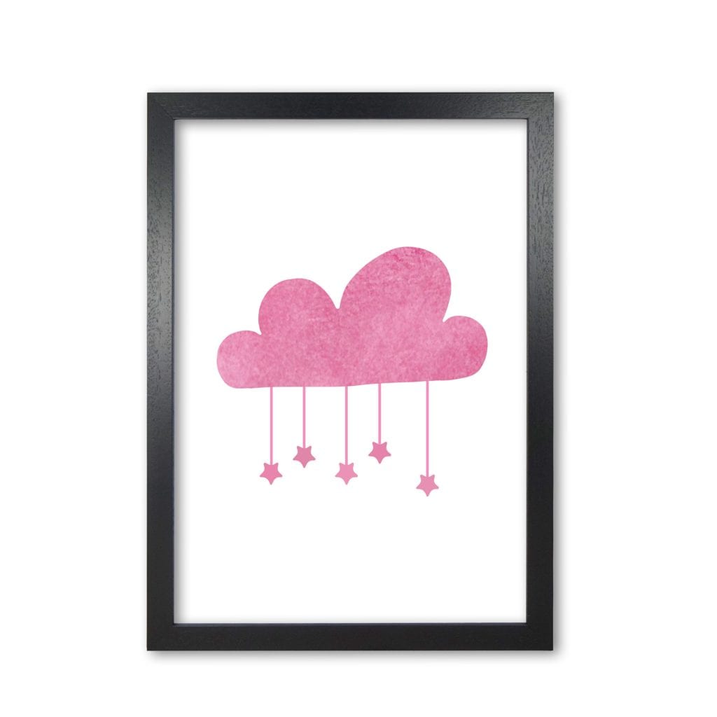 Pink cloud watercolour modern fine art print