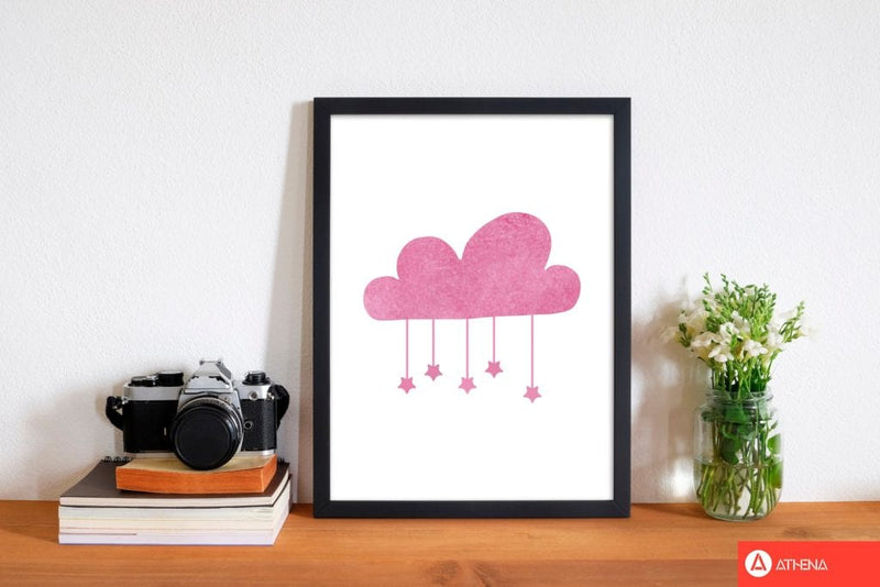 Pink cloud watercolour modern fine art print