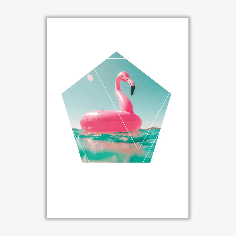Pink flamingo inflatable modern fine art print