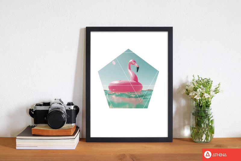 Pink flamingo inflatable modern fine art print