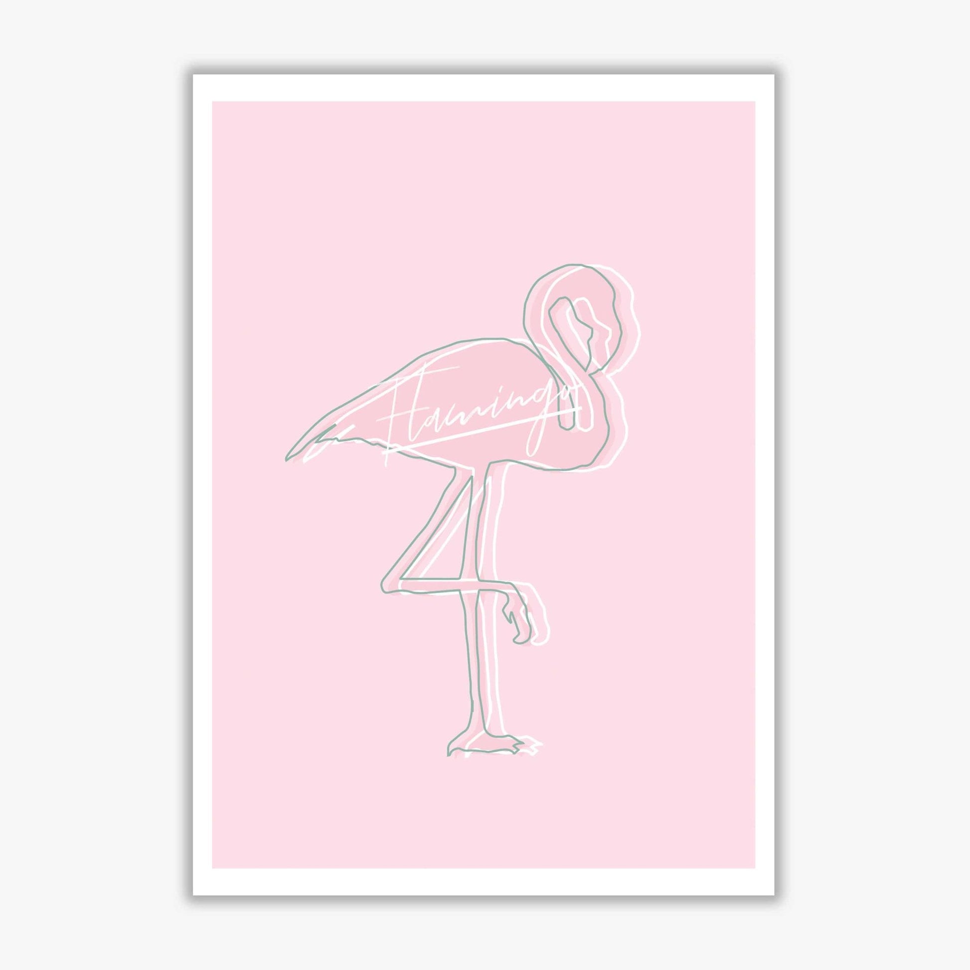 Pink flamingo modern fine art print