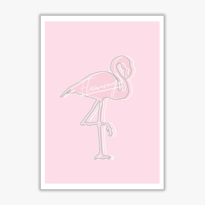 Pink flamingo modern fine art print