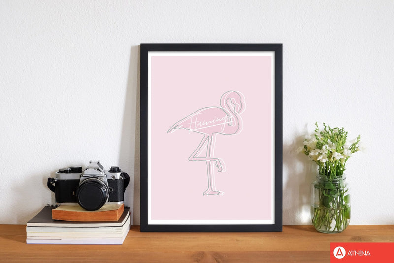 Pink flamingo modern fine art print