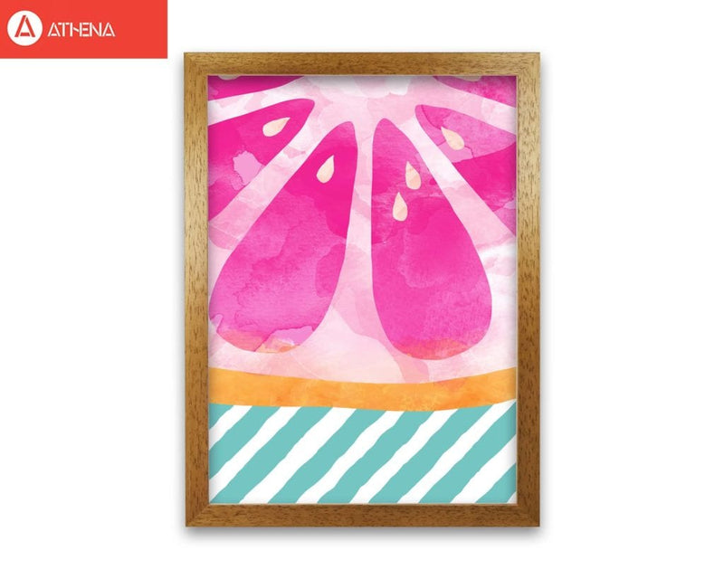 Pink grapefruit abstract fine art print by orara studio, framed kitchen wall art