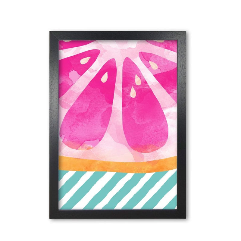 Pink grapefruit abstract fine art print by orara studio, framed kitchen wall art