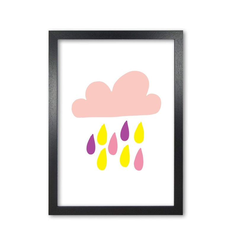Pink rain cloud modern fine art print, framed childrens nursey wall art poster