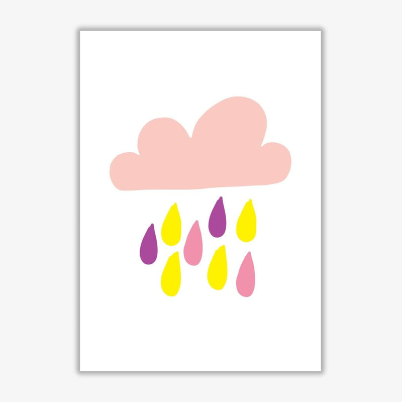 Pink rain cloud modern fine art print, framed childrens nursey wall art poster