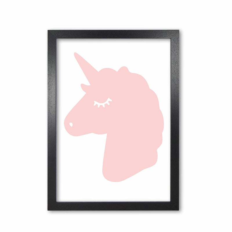 Pink unicorn head modern fine art print