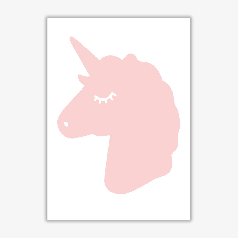 Pink unicorn head modern fine art print