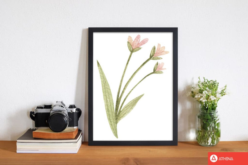 Pink watercolour flower 1 modern fine art print
