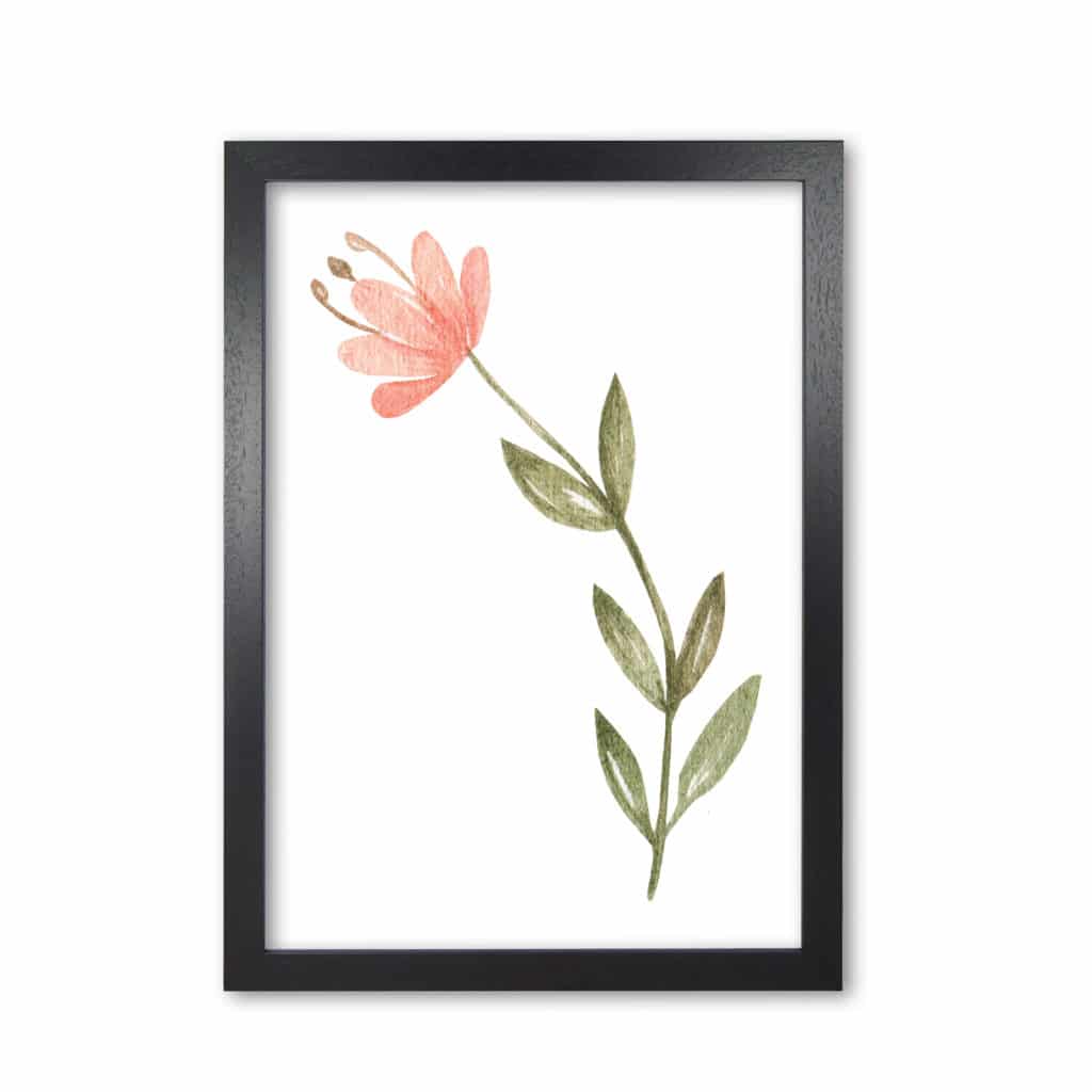 Pink watercolour flower 2 modern fine art print