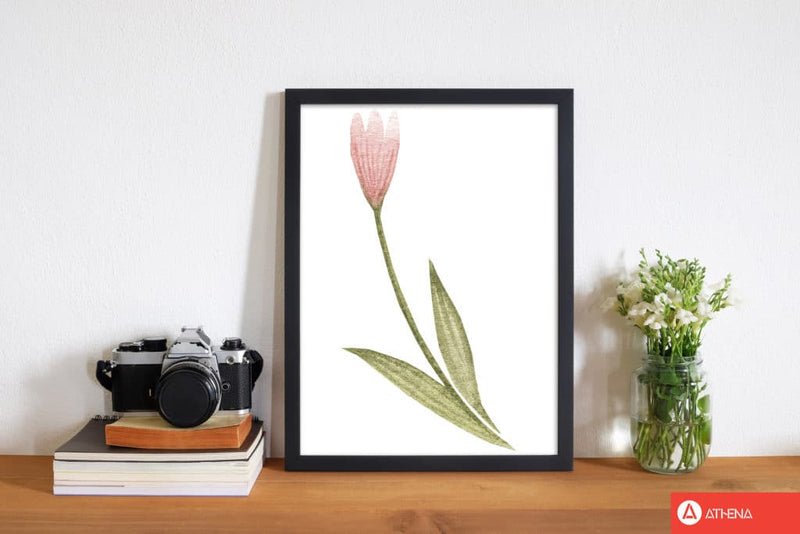 Pink watercolour flower 3 modern fine art print