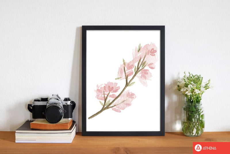 Pink watercolour flower 4 modern fine art print