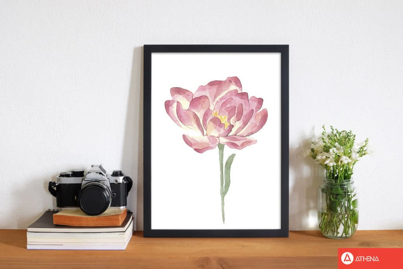 Pink watercolour flower modern fine art print