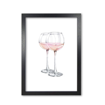 Pink wine glasses modern fine art print