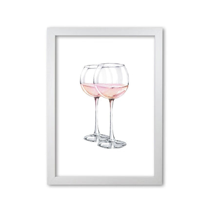 Pink wine glasses modern fine art print