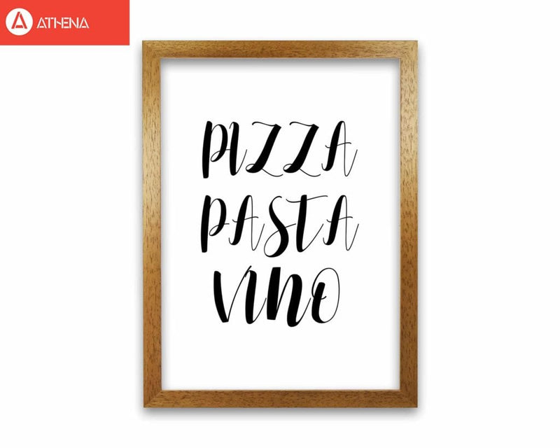 Pizza pasta vino modern fine art print, framed kitchen wall art