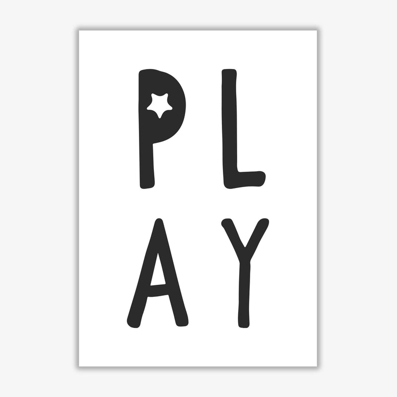 Play black modern fine art print, framed typography wall art