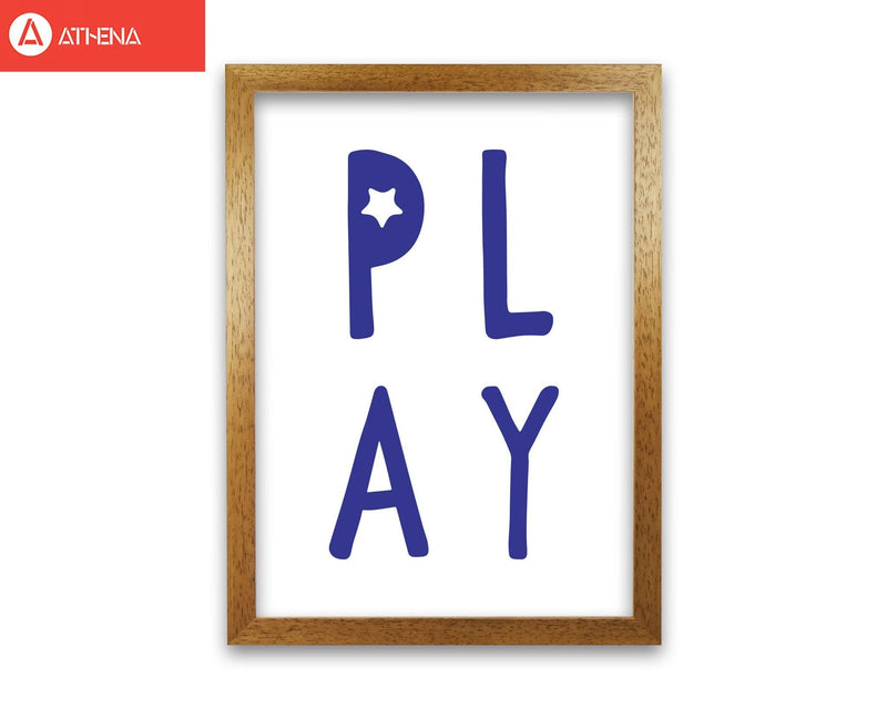 Play navy modern fine art print, framed typography wall art