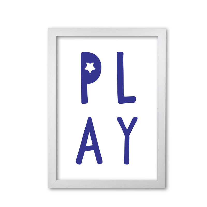 Play navy modern fine art print, framed typography wall art