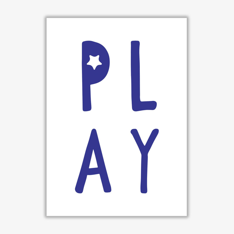 Play navy modern fine art print, framed typography wall art
