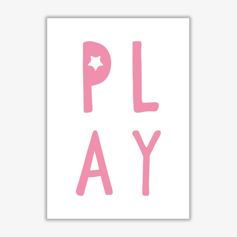 Play pink modern fine art print, framed typography wall art