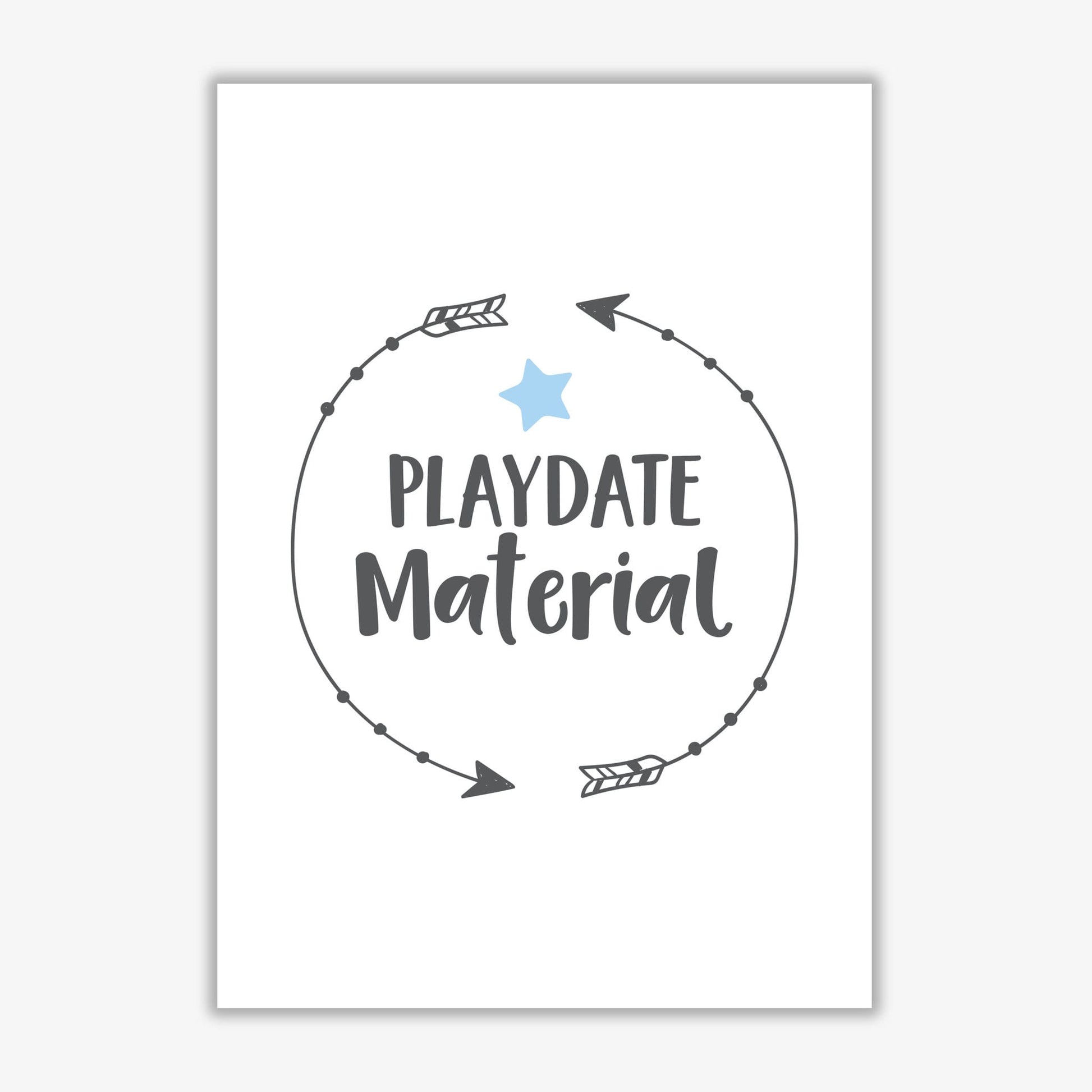 Playdate material modern fine art print, framed typography wall art
